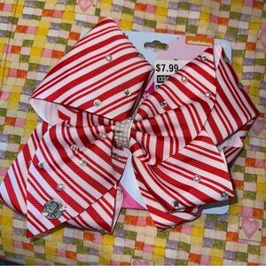 🟢 Nickelodeon Jojo Siwa Signature Bow New NWT NIP Pink Red Striped Candy Cane